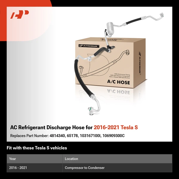 AC Refrigerant Discharge Hose for 2016-2021 Tesla S