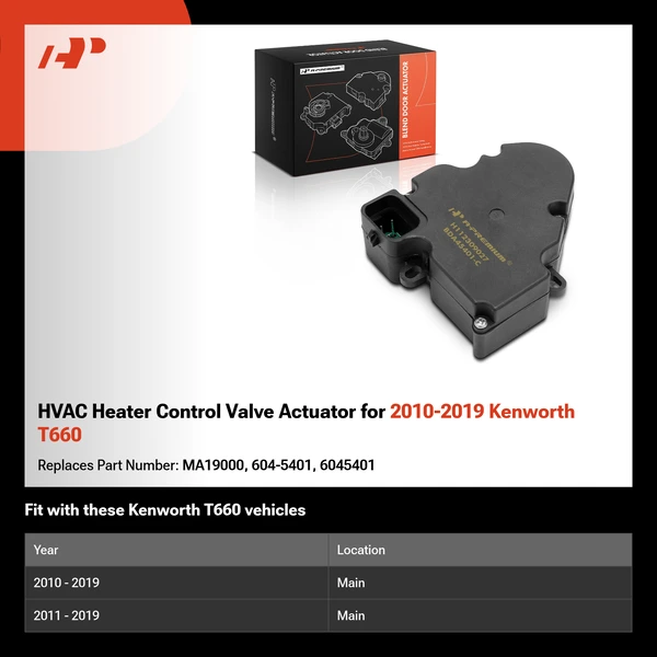 HVAC Heater Control Valve Actuator for 2010-2019 Kenworth T660