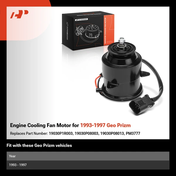Engine Cooling Fan Motor for 1993-1997 Geo Prizm