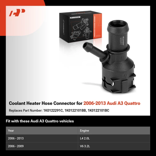 Coolant Heater Hose Connector for 2006-2013 Audi A3 Quattro