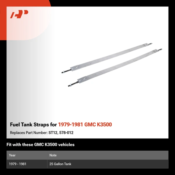 Fuel Tank Straps for 1979-1981 GMC K3500