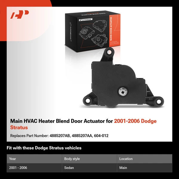 Main HVAC Heater Blend Door Actuator for 2001-2006 Dodge Stratus