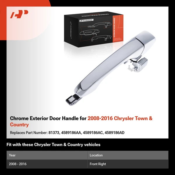 Chrome Exterior Door Handle for 2008-2016 Chrysler Town & Country