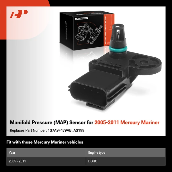 Manifold Pressure (MAP) Sensor for 2005-2011 Mercury Mariner