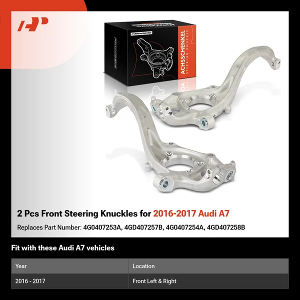 2 Pcs Front Steering Knuckles for 2016-2017 Audi A7