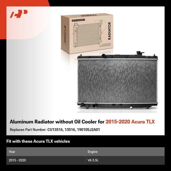 Aluminum Radiator without Oil Cooler for 2015-2020 Acura TLX