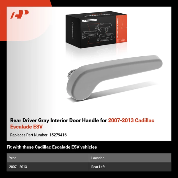 Rear Driver Gray Interior Door Handle for 2007-2013 Cadillac Escalade ESV