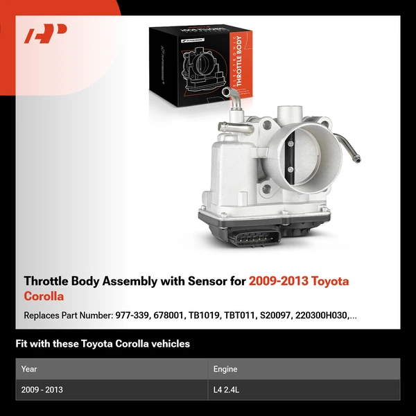 Throttle Body Assembly with Sensor for 2009-2013 Toyota Corolla