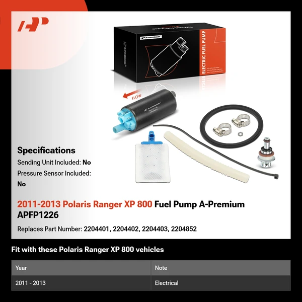2011-2013 Polaris Ranger XP 800 Fuel Pump A-Premium APFP1226