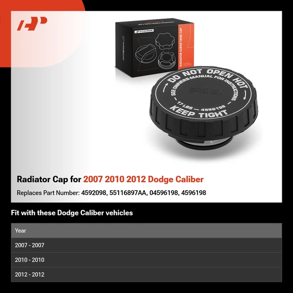 Radiator Cap for 2007 2010 2012 Dodge Caliber