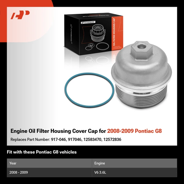 Engine Oil Filter Housing Cover Cap for 2008-2009 Pontiac G8