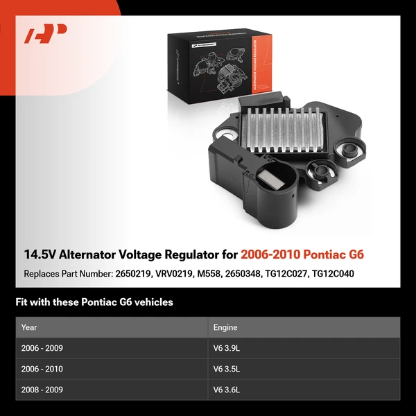 14.5V Alternator Voltage Regulator for 2006-2010 Pontiac G6