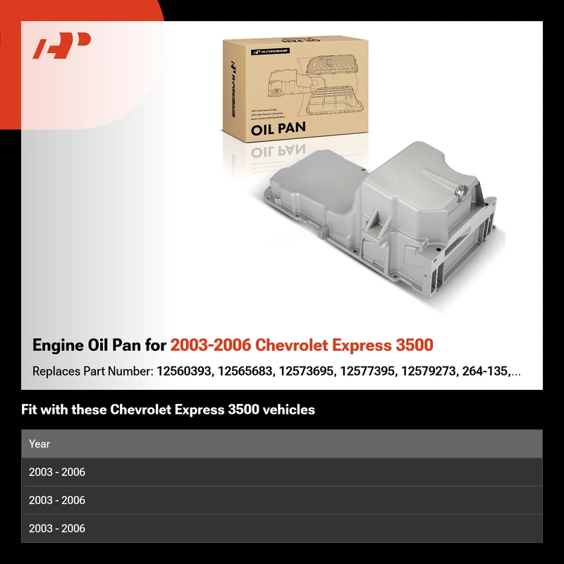 Engine Oil Pan for 2003-2006 Chevrolet Express 3500