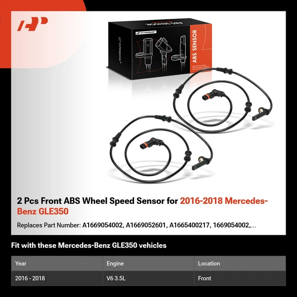 2 Pcs Front ABS Wheel Speed Sensor for 2016-2018 Mercedes-Benz GLE350