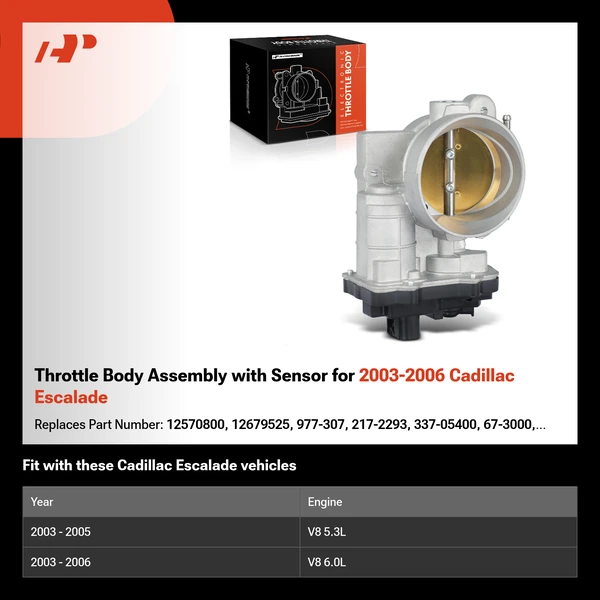 Throttle Body Assembly with Sensor for 2003-2006 Cadillac Escalade