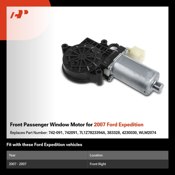 Front Passenger Window Motor for 2007 Ford Expedition