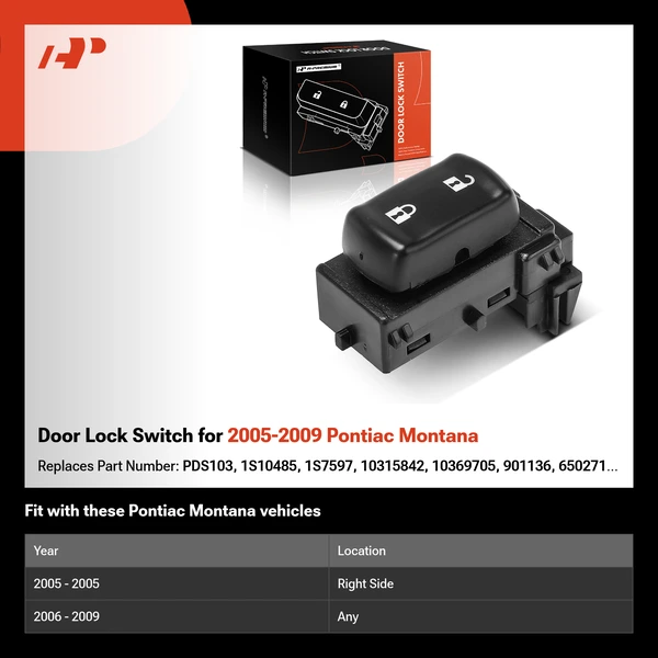 Door Lock Switch for 2005-2009 Pontiac Montana