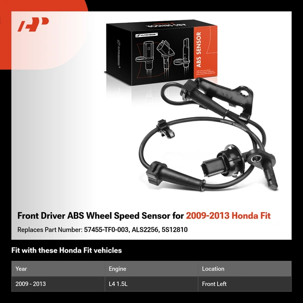 Front Driver ABS Wheel Speed Sensor for 2009-2013 Honda Fit