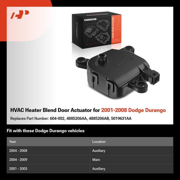 HVAC Heater Blend Door Actuator for 2001-2008 Dodge Durango