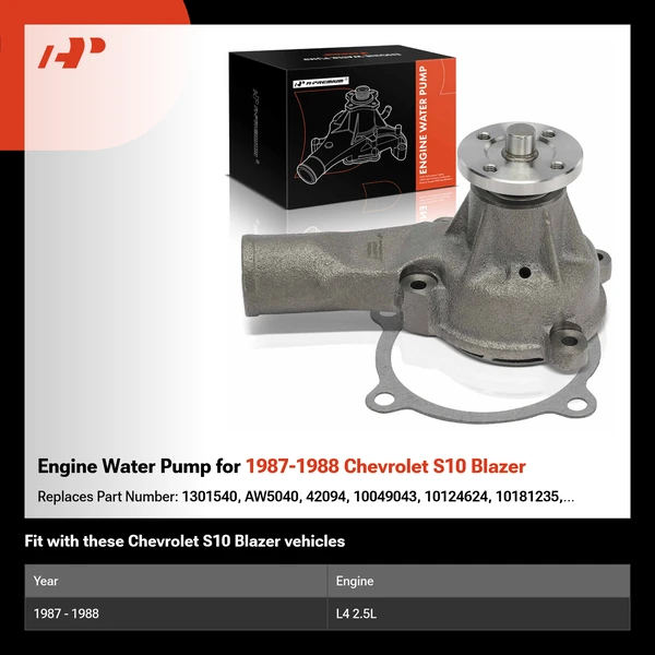 Engine Water Pump for 1987-1988 Chevrolet S10 Blazer
