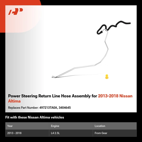 Power Steering Return Line Hose Assembly for 2013-2018 Nissan Altima