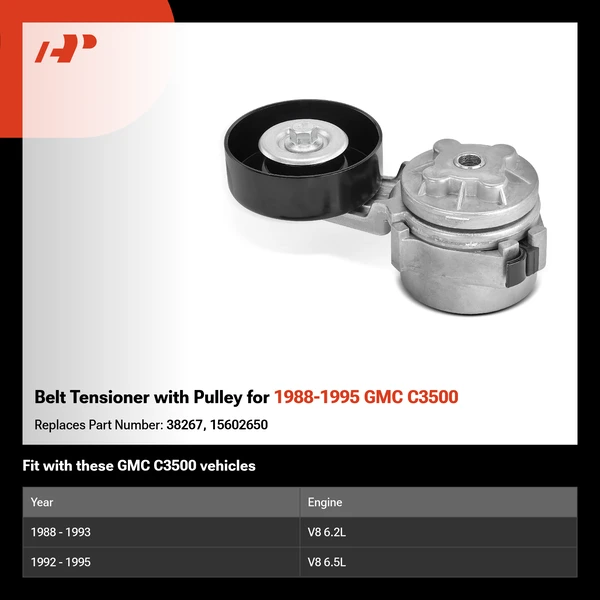 Belt Tensioner with Pulley for 1988-1995 GMC C3500