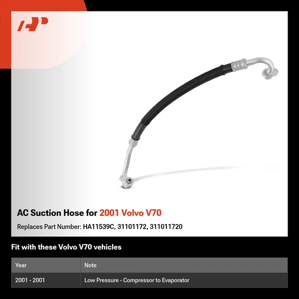 AC Suction Hose for 2001 Volvo V70