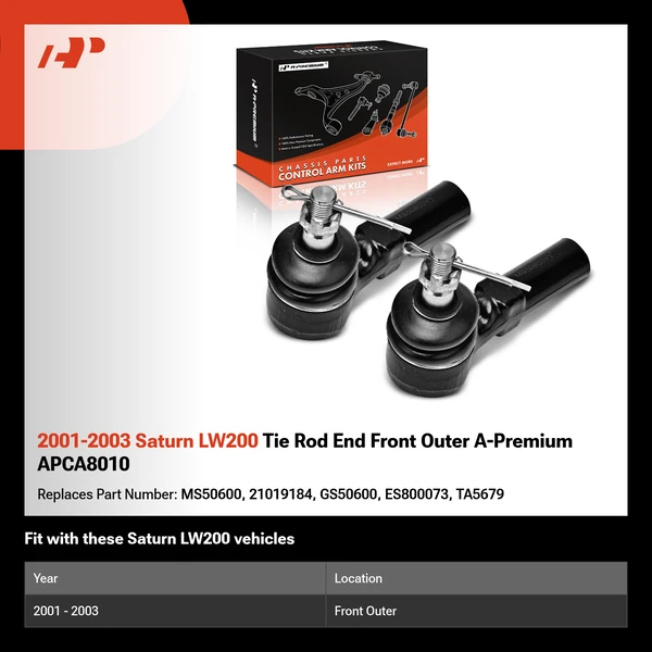 2001-2003 Saturn LW200 Tie Rod End Front Outer A-Premium APCA8010