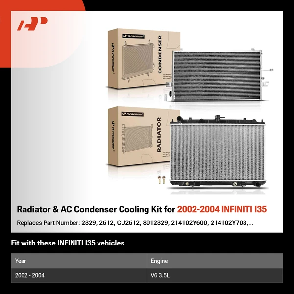 Radiator & AC Condenser Cooling Kit for 2002-2004 INFINITI I35