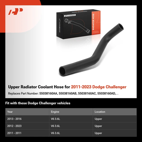 Upper Radiator Coolant Hose for 2011-2023 Dodge Challenger