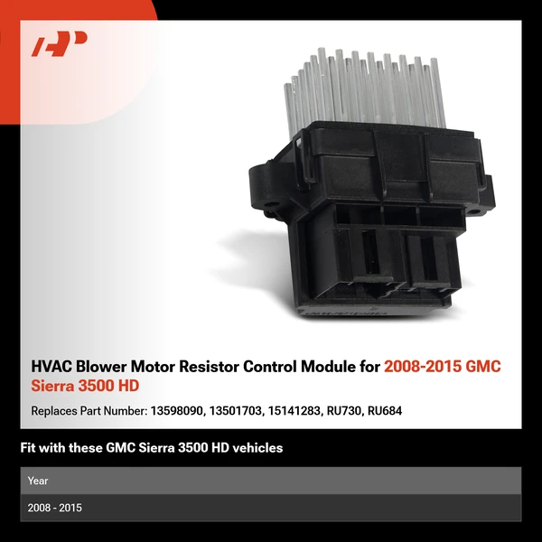 HVAC Blower Motor Resistor Control Module for 2008-2015 GMC Sierra 3500 HD