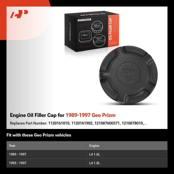 Engine Oil Filler Cap for 1989-1997 Geo Prizm