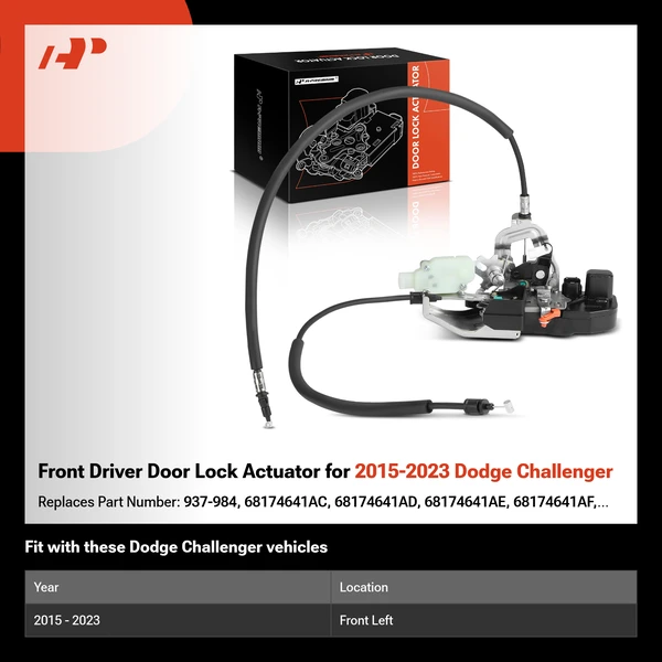 Front Driver Door Lock Actuator for 2015-2023 Dodge Challenger