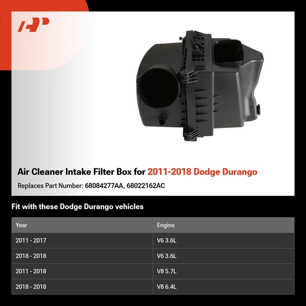 Air Cleaner Intake Filter Box for 2011-2018 Dodge Durango