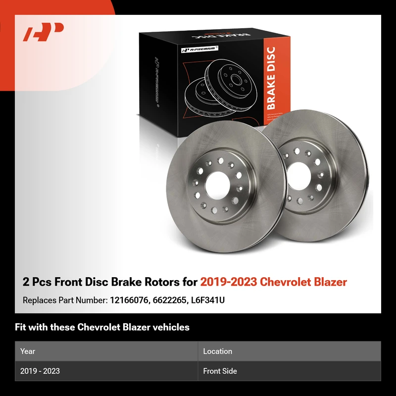 2 Pcs Front Disc Brake Rotors for 2019-2023 Chevrolet Blazer