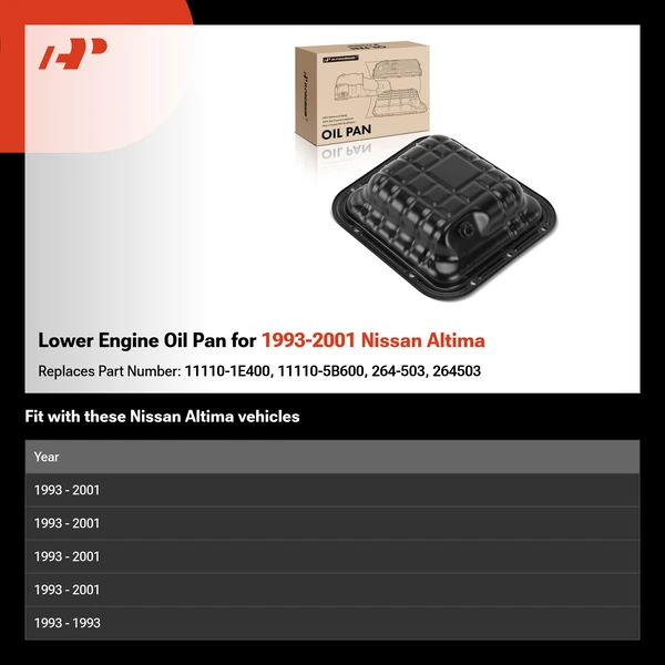 Lower Engine Oil Pan for 1993-2001 Nissan Altima