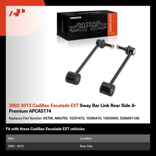 2002-2013 Cadillac Escalade EXT Sway Bar Link Rear Side A-Premium APCA5174