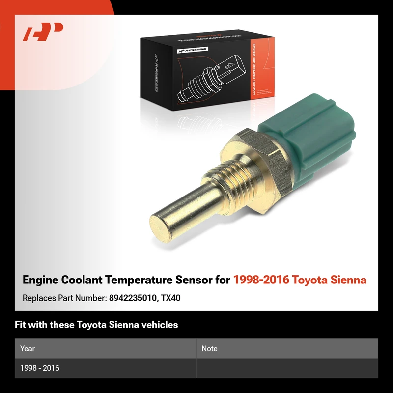 Engine Coolant Temperature Sensor for 1998-2016 Toyota Sienna
