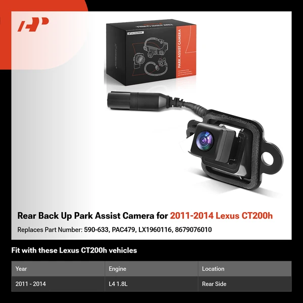 Rear Back Up Park Assist Camera for 2011-2014 Lexus CT200h