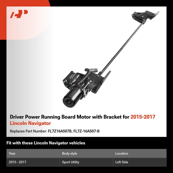 Driver Power Running Board Motor with Bracket for 2015-2017 Lincoln Navigator