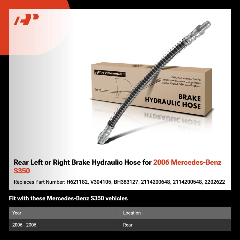 Rear Left or Right Brake Hydraulic Hose for 2006 Mercedes-Benz S350