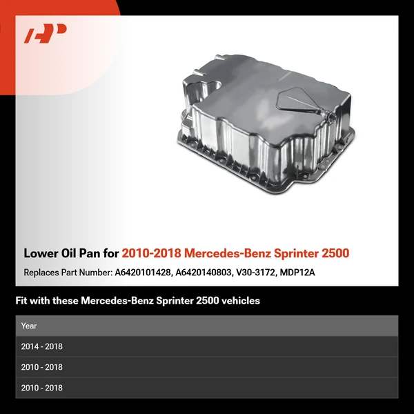 Lower Oil Pan for 2010-2018 Mercedes-Benz Sprinter 2500