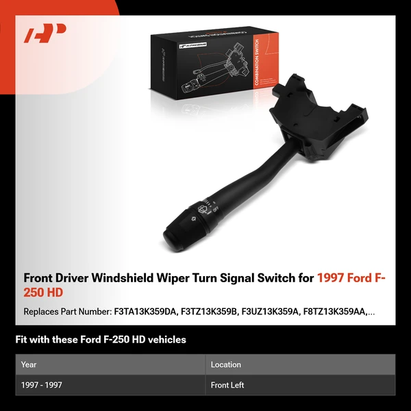 Front Driver Windshield Wiper Turn Signal Switch for 1997 Ford F-250 HD