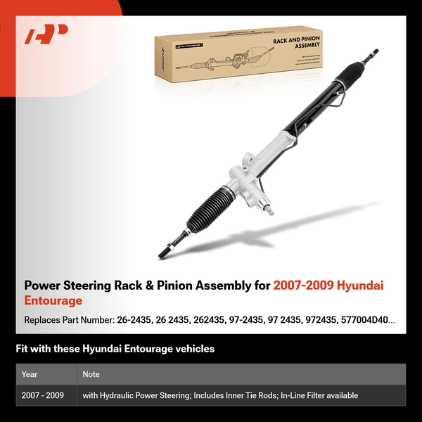 Power Steering Rack & Pinion Assembly for 2007-2009 Hyundai Entourage