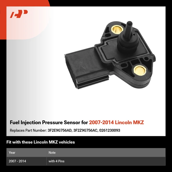 Fuel Injection Pressure Sensor for 2007-2014 Lincoln MKZ