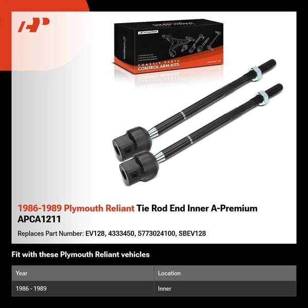 1986-1989 Plymouth Reliant Tie Rod End Inner A-Premium APCA1211
