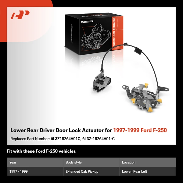 Lower Rear Driver Door Lock Actuator for 1997-1999 Ford F-250