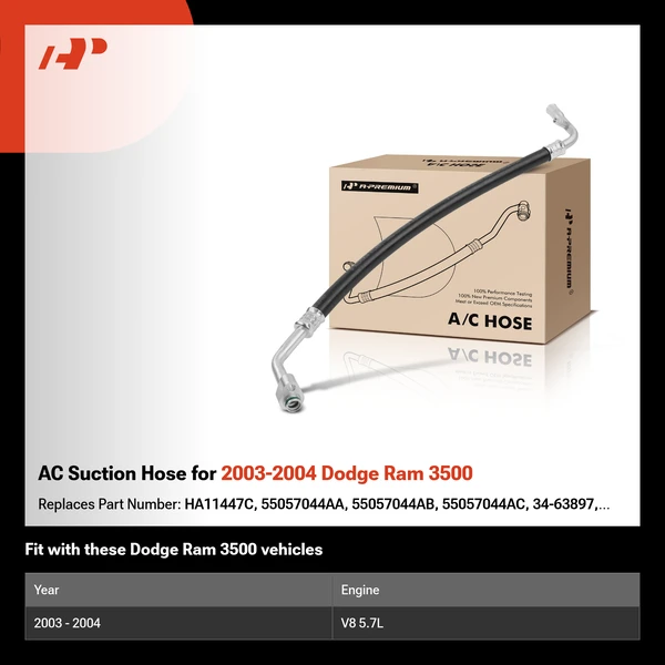 AC Suction Hose for 2003-2004 Dodge Ram 3500