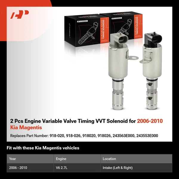 2 Pcs Engine Variable Valve Timing VVT Solenoid for 2006-2010 Kia Magentis
