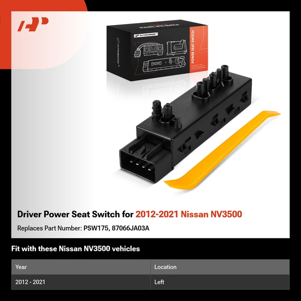 Driver Power Seat Switch for 2012-2021 Nissan NV3500
